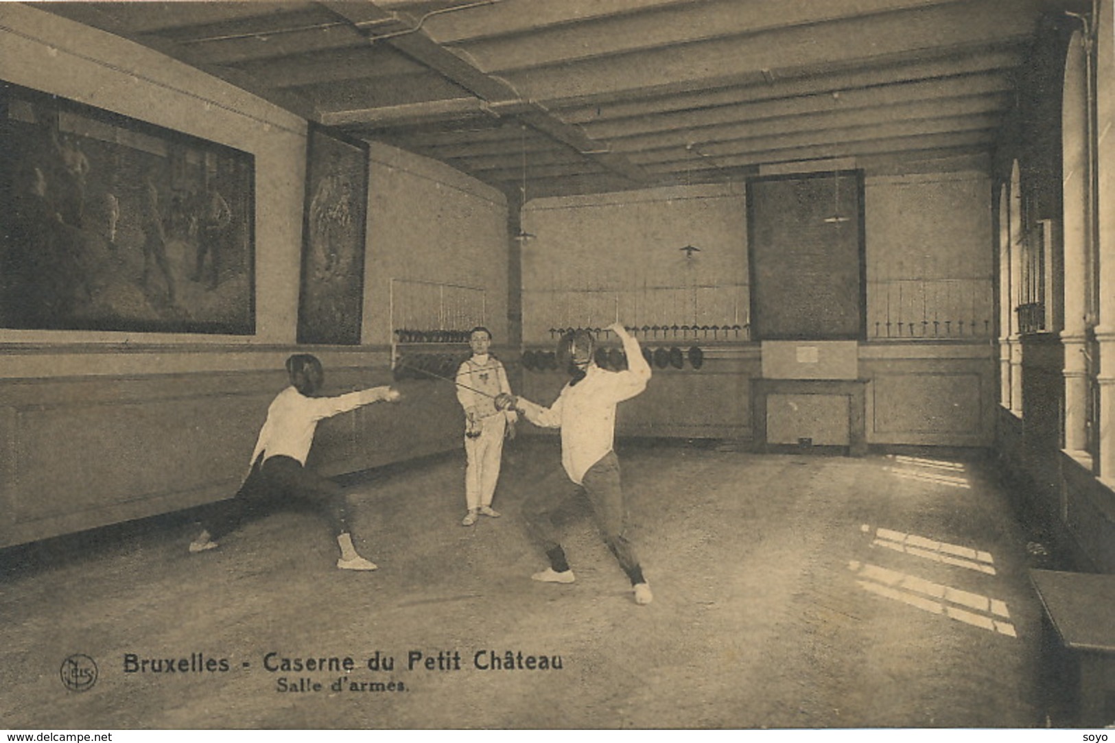 Escrime Fencing Caserne Du Petit Chateau Bruxelles . Salle Armes .  Nels . Envoi à Dampremy - Esgrima