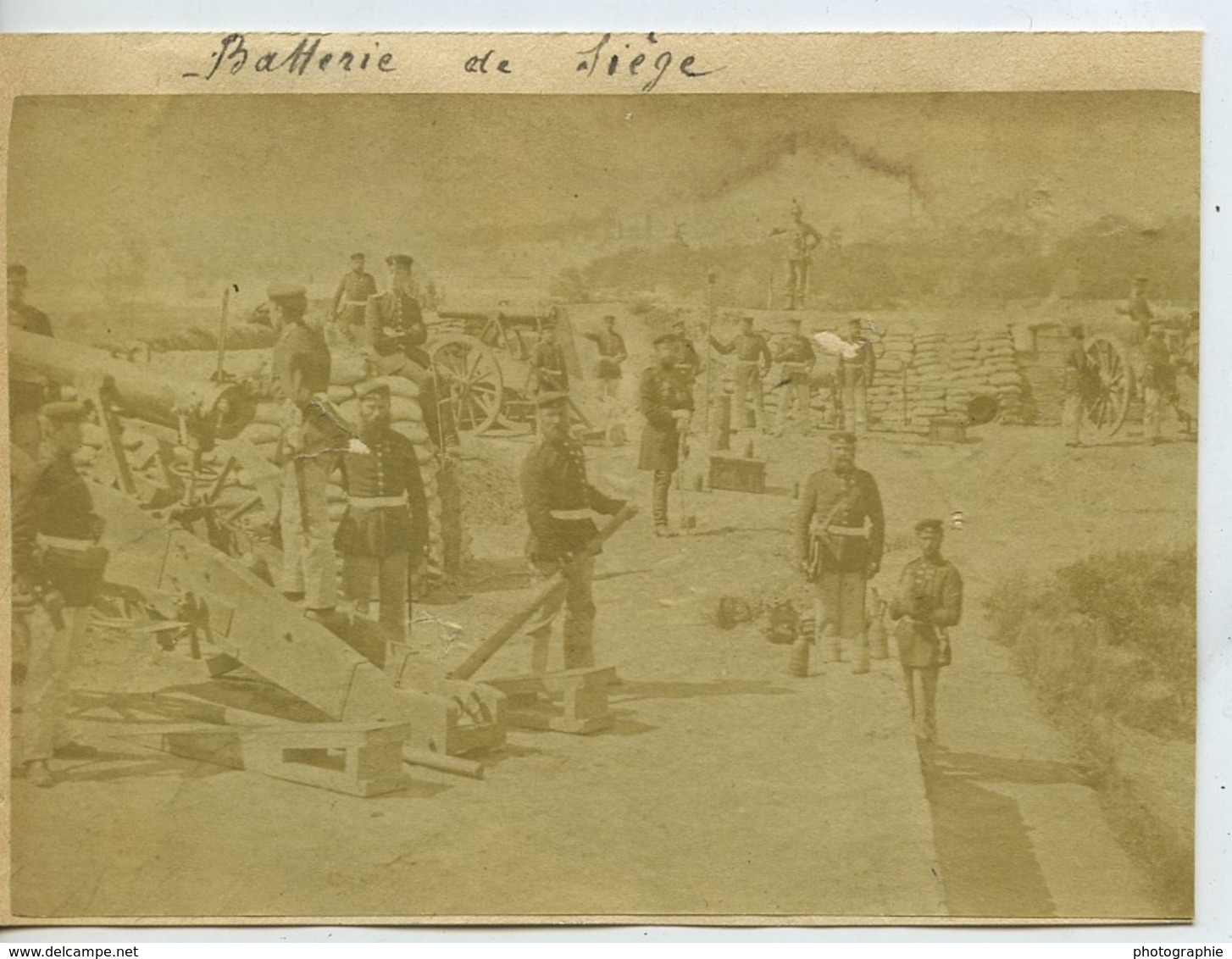 France Guerre Franco-Prussienne Paris Batterie De Siège Ancienne Photo 1870 - Guerre, Militaire