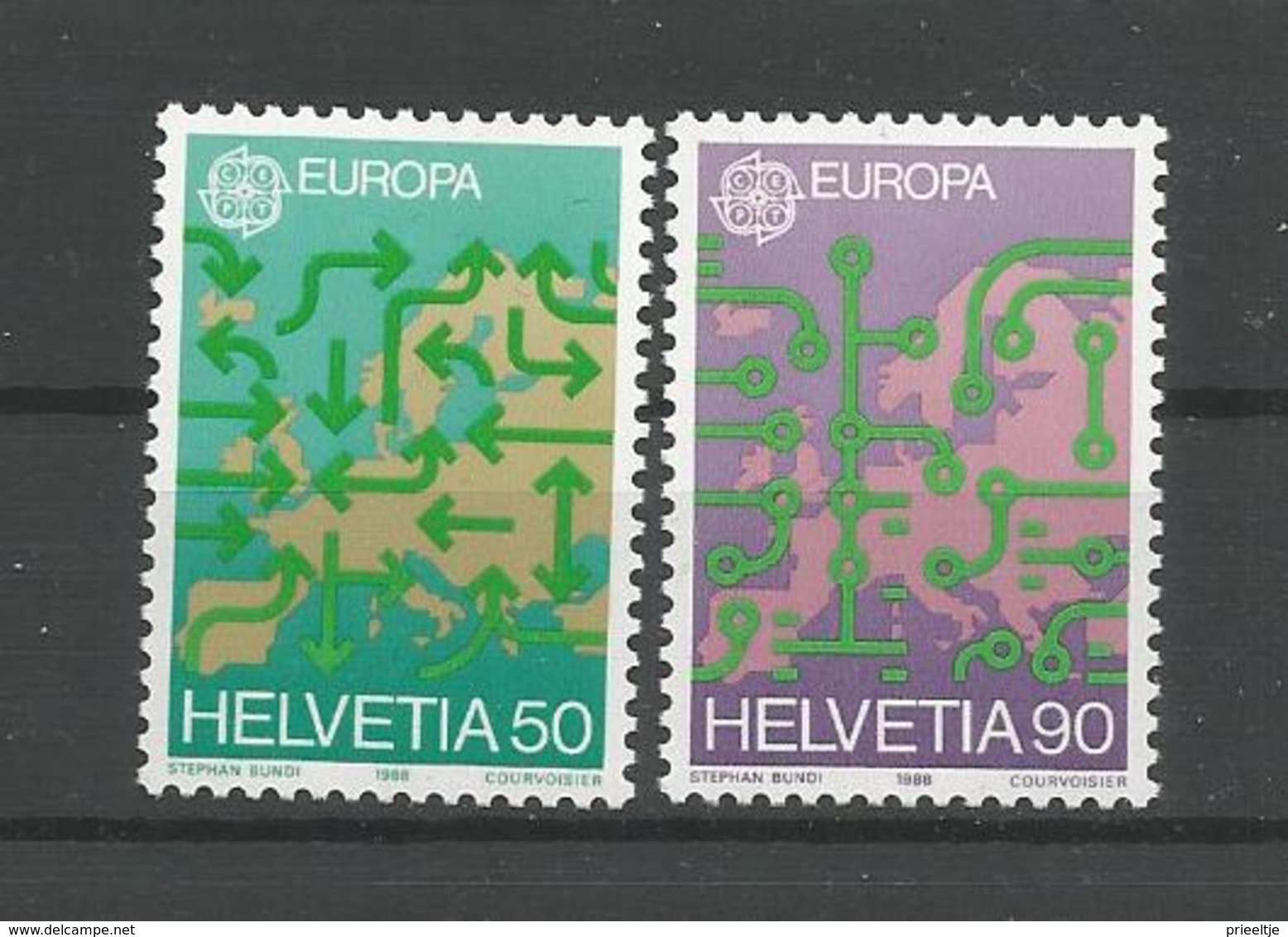 Switzerland 1988 Europa Transport & Communication Y.T. 1298/1299  ** - Ungebraucht