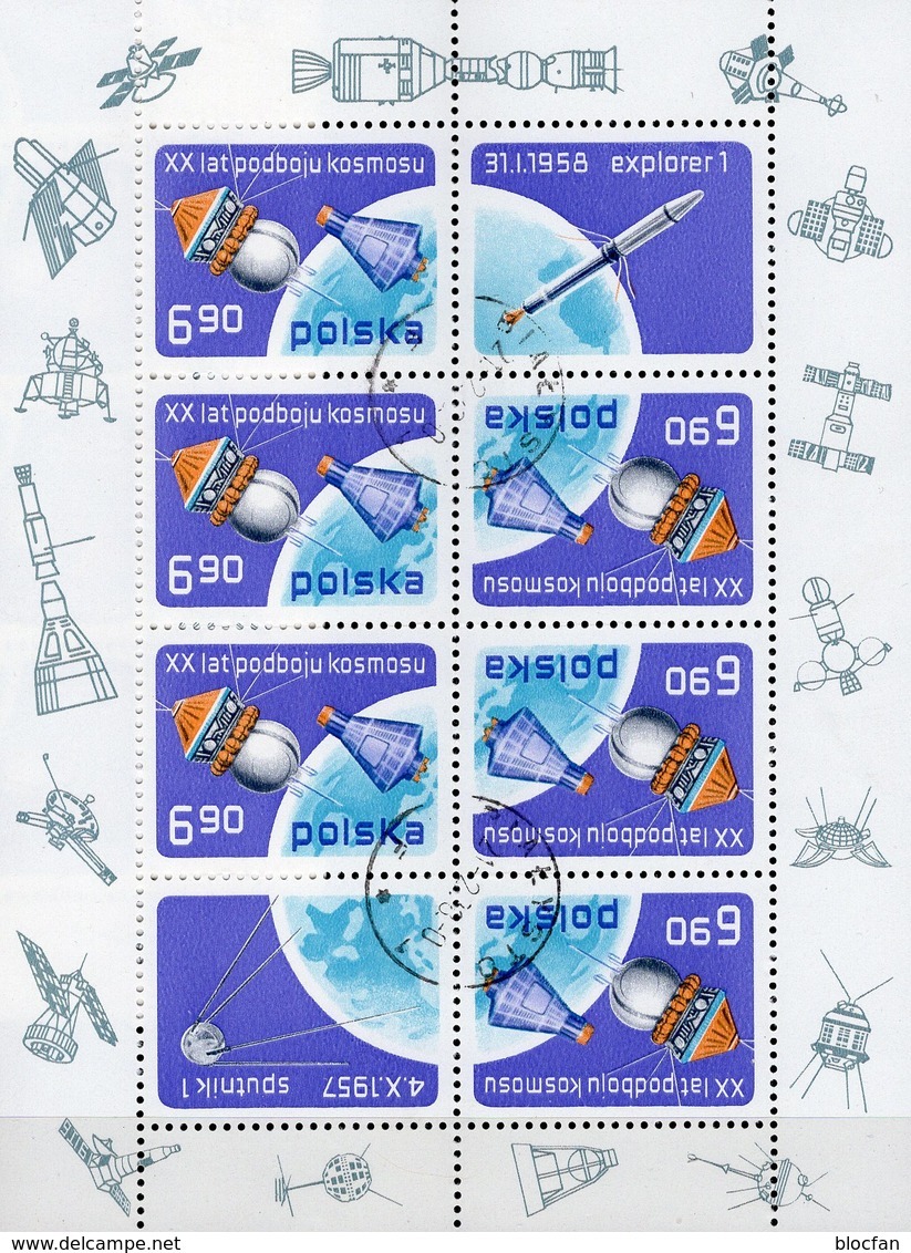 Raumfahrt 1977 Mercury Poland 2539 8-KB O 4€ NASA Explorer UdSSR Wostok Erde Satelit Bloc Space Sheetlet Bf POLONIA - Etats-Unis