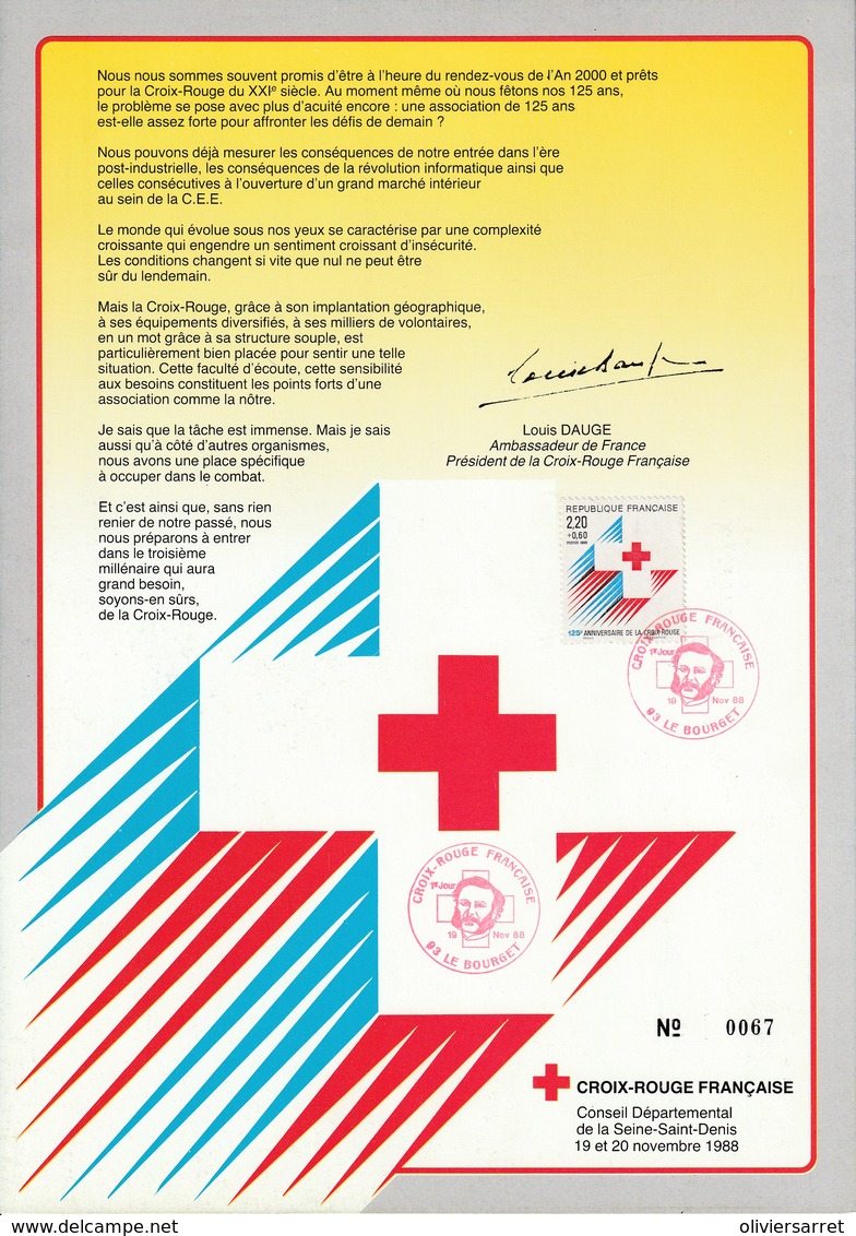 Croix Rouge Carnet 1988 Le Bourget Louis Dauge - Red Cross