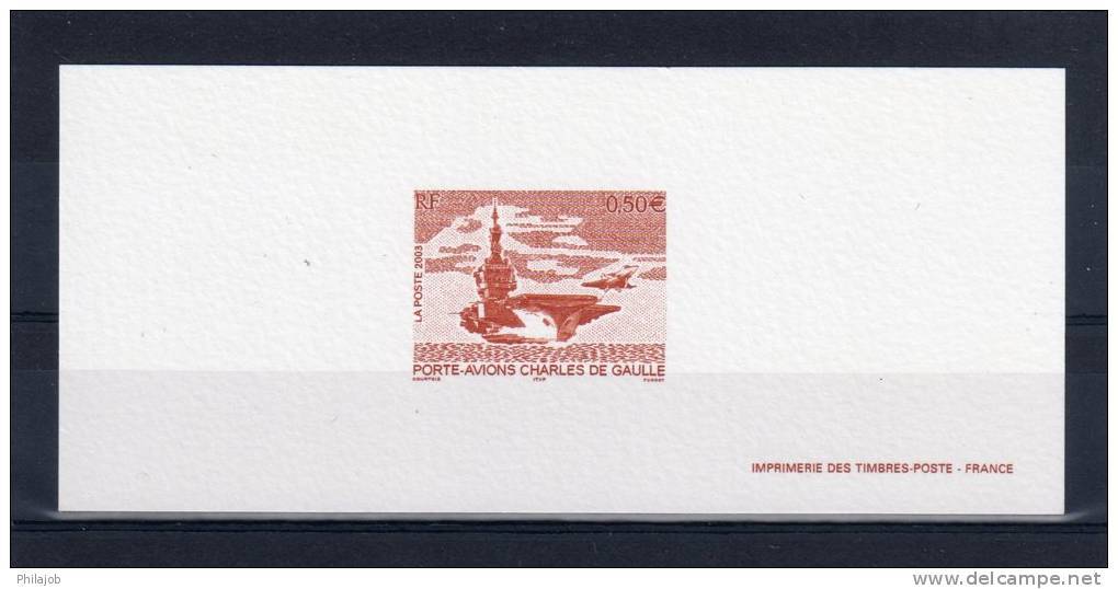 " PORTE AVIONS CHARLES DE GAULLE " Sur Gravure Officielle De 2003  N° YT 3557. Parfait état ! - Militaria