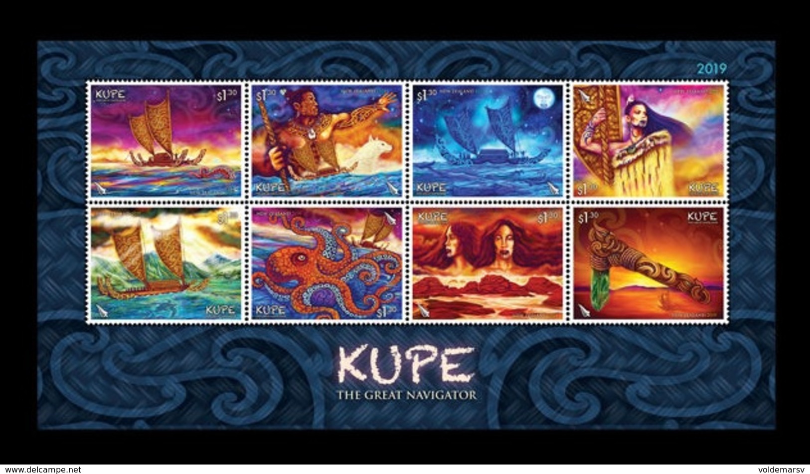 New Zealand 2019 Mih. 3681/88 (Bl.434) Ancient Great Navigator Kupe. Ships MNH ** - Nuovi