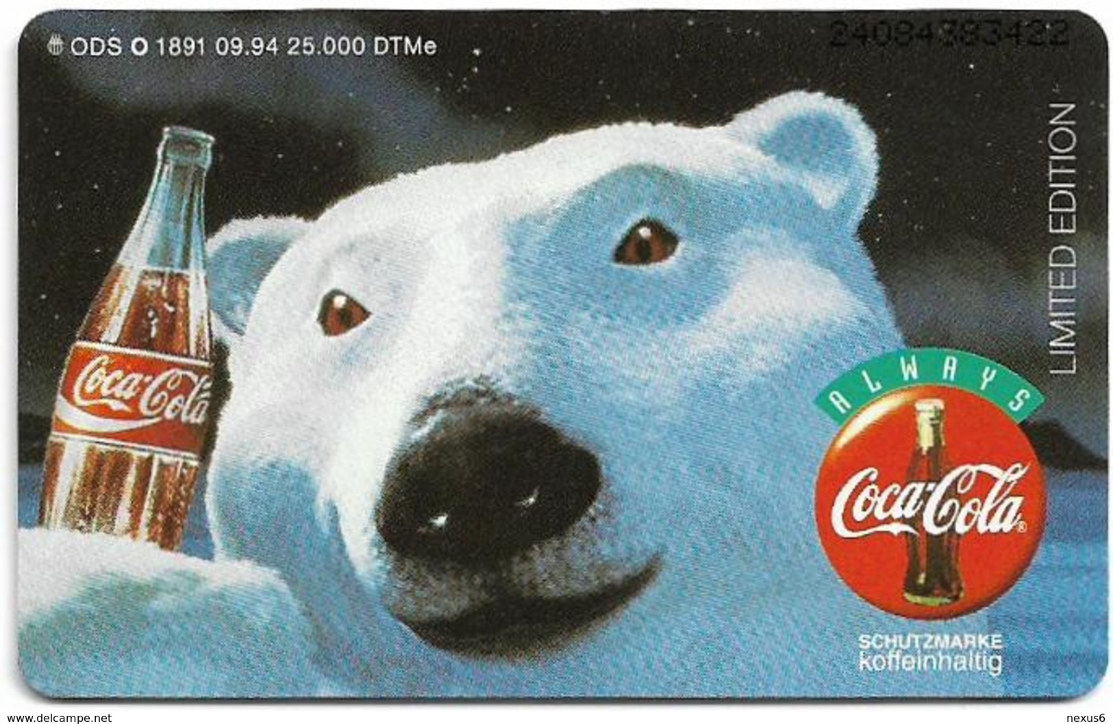 Germany - Karstadt Edition No. 2 - Asia Point, Coca Cola (Polar Bear) - O 1891 - 09.94, 6DM, 25.000ex, Mint - O-Series : Customers Sets