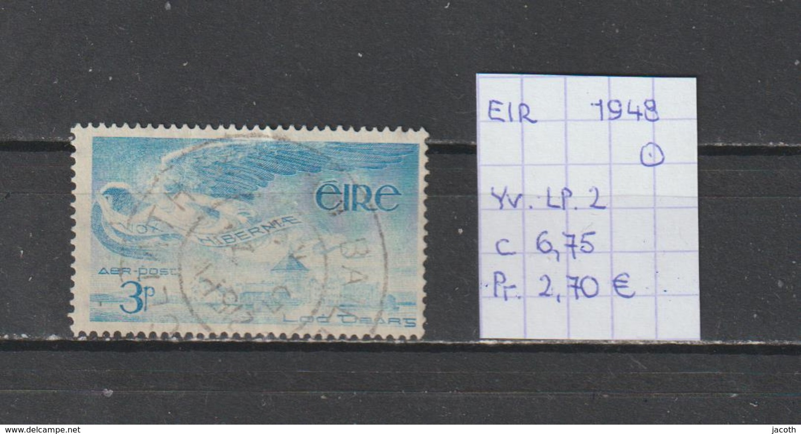 Eire 1948 - Yv. Airm. 2 Gest./obl.used - Luchtpost