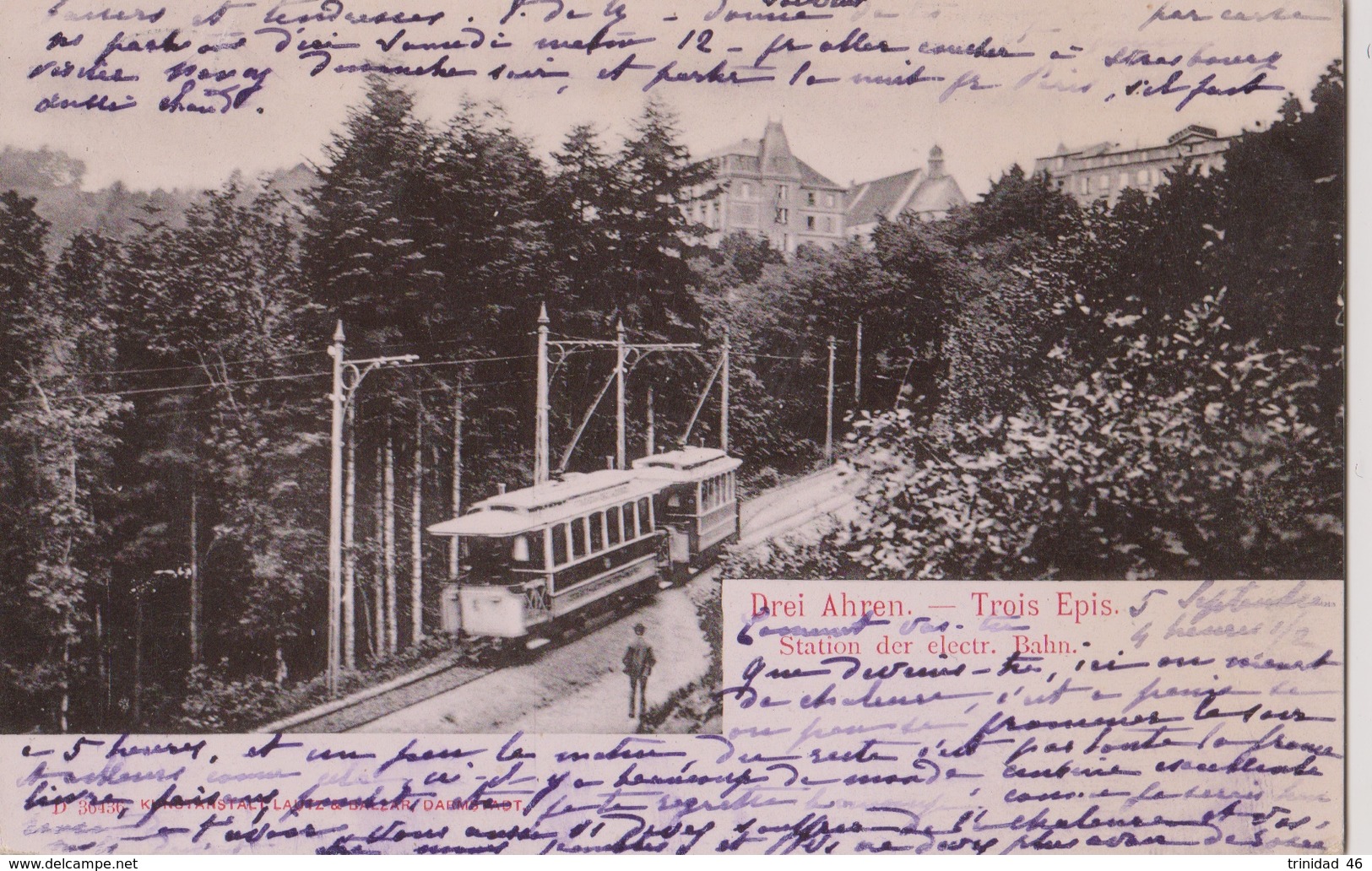 TROIS EPIS DREI AHREN  68 (  LE TRAMWAY )  CARTE ALLEMANDE  1903 - Trois-Epis