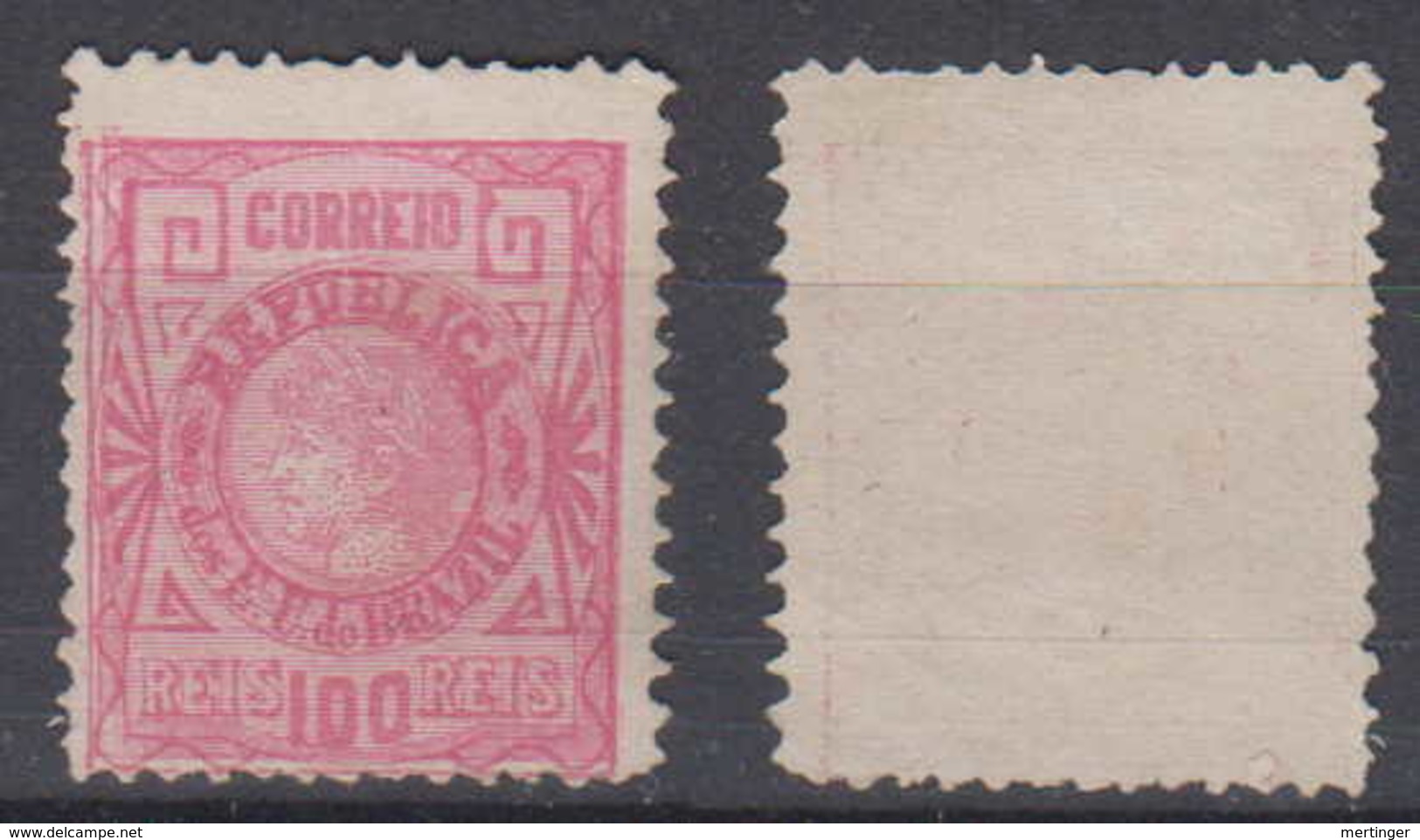 Brazil Brasil Mi# 102 (*) Mint Cabecinha 1893 Perf 13 White Paper - Unused Stamps