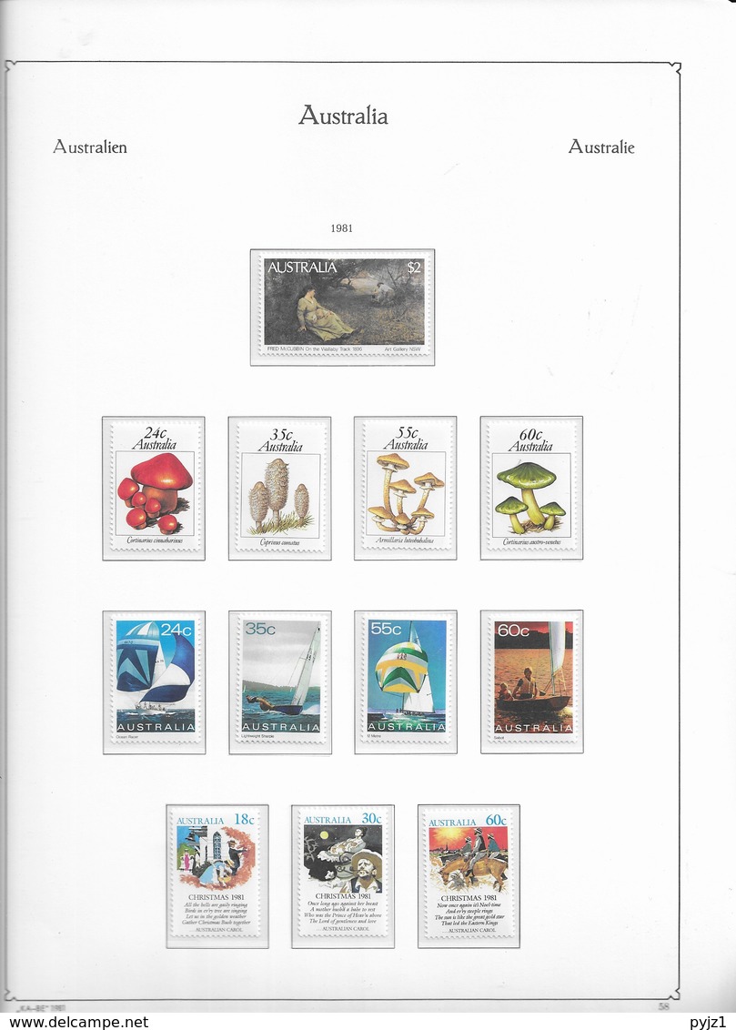 1981 MNH Australia, Year According To Album (3 Scans) Postfris** - Años Completos