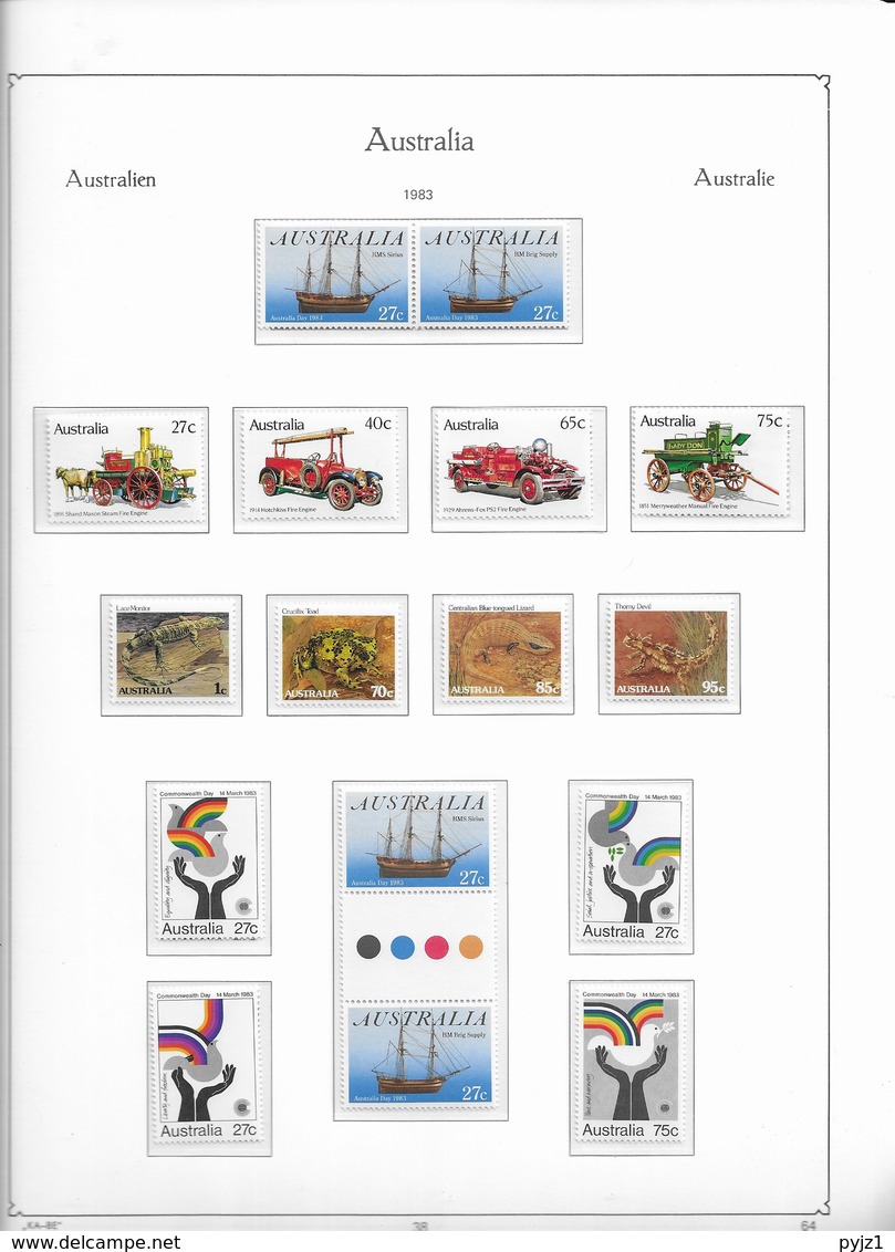 1983 MNH Australia, Year According To Album (4 Scans) Postfris** - Complete Years