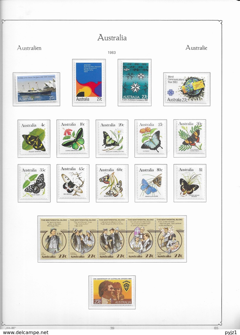 1983 MNH Australia, Year According To Album (4 Scans) Postfris** - Annate Complete