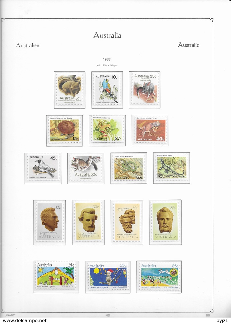 1983 MNH Australia, Year According To Album (4 Scans) Postfris** - Annate Complete