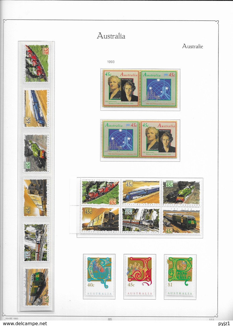 1993 MNH Australia, Year According To Album (6 Scans) Postfris** - Años Completos