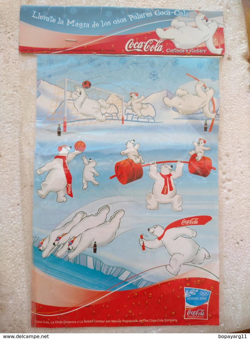 Coca Cola Coke Polar Bears Stickers Sheet OLD #10 - Autres & Non Classés