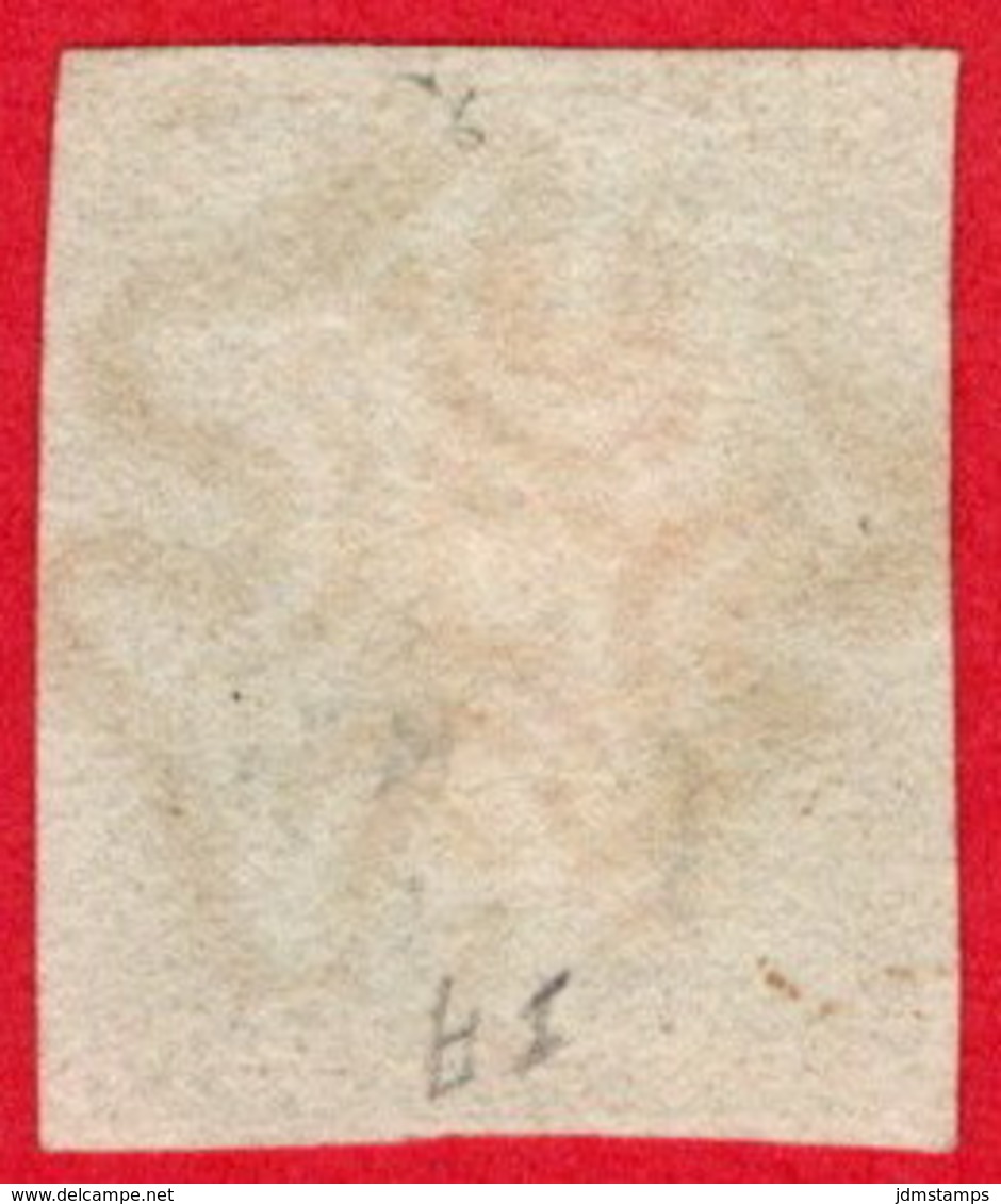 GBR SC #1 U (F,C) 1840 Queen Victoria 4-margins (very Close @ L) W/red MC Cancel CV $370.00 - Usados