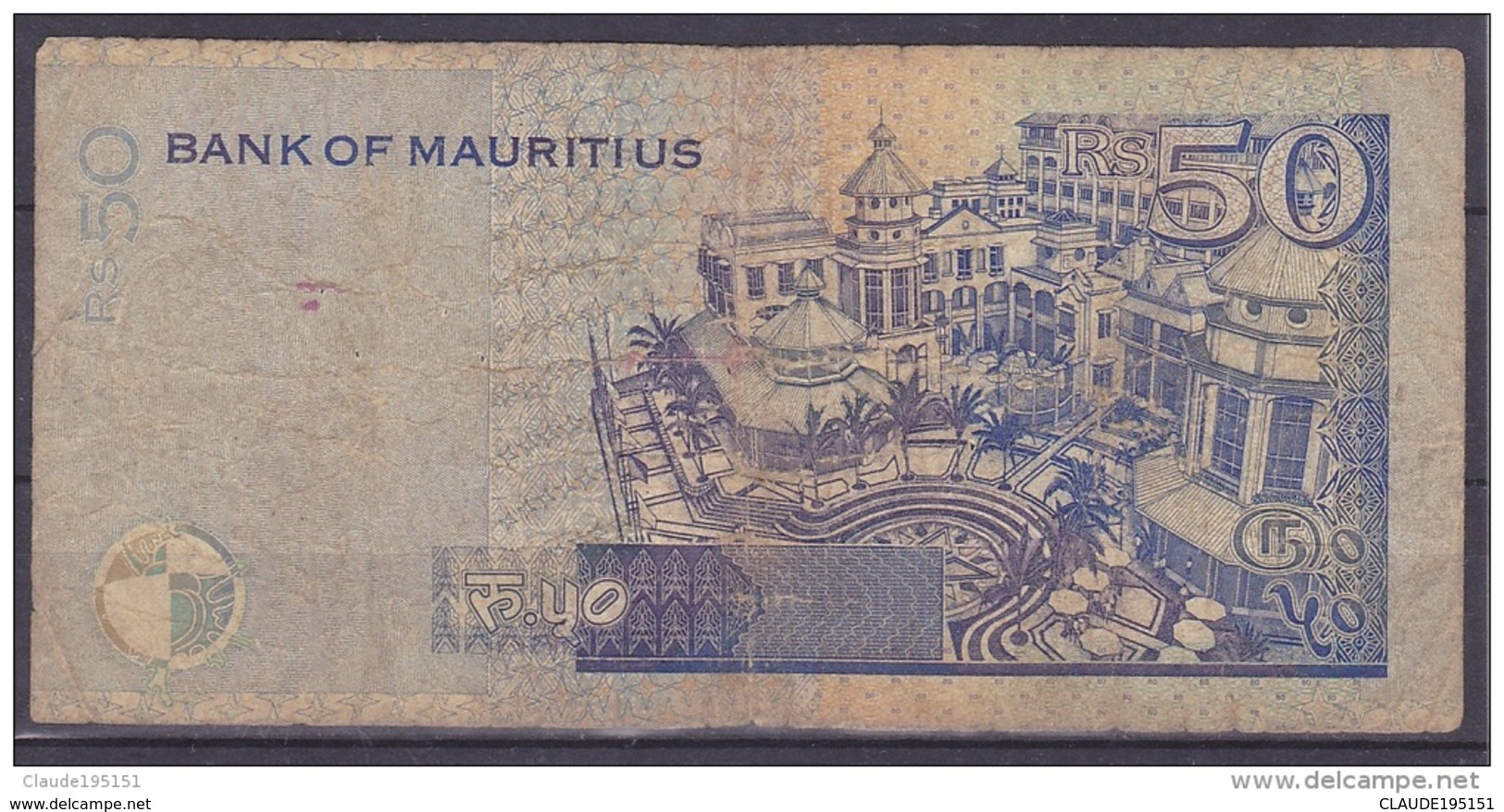 MAURICE      BILLET    50RS   1998 - Mauritius