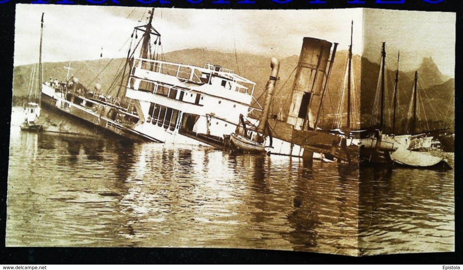 PAPEETE (Tahiti) - Bateau La Canonière "ZELEE" Coule Par L'ennemi - Coupure De Presse (encadré Photo) De 1914 - Altri & Non Classificati