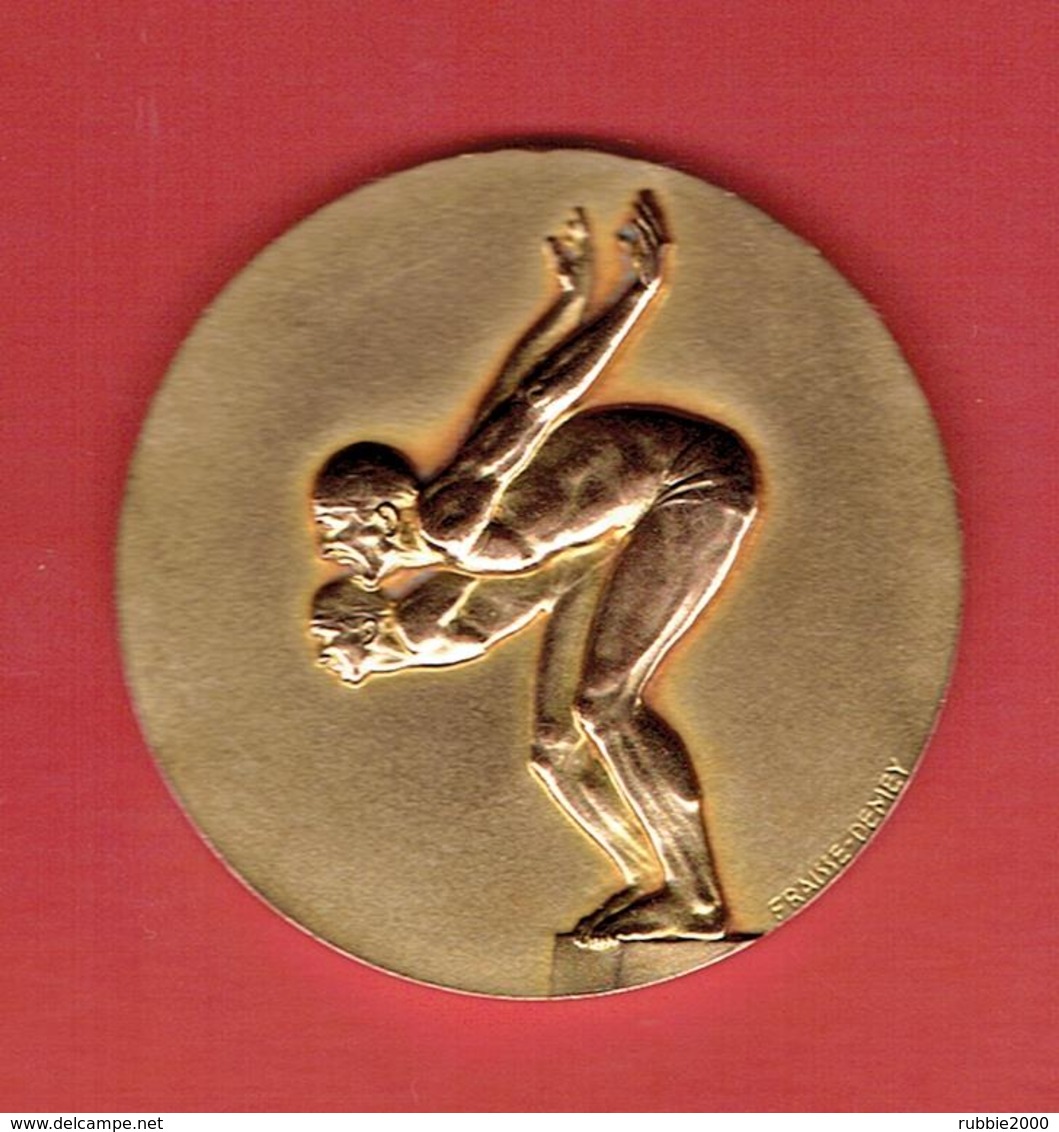 MEDAILLE CINQUANTENAIRE NATATION FRANCAISE 1899 PISCINE DELIGNY 1949 PISCINE DES TOURELLES G. VALLEREY POUR L. LEBAILLIF - Natation