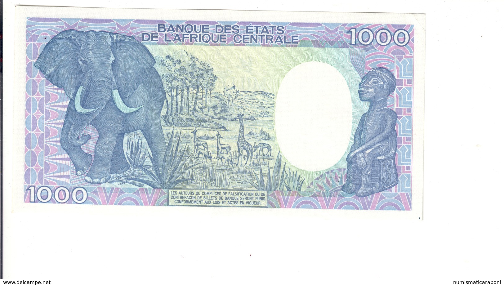 Chad TCHAD Ciad ,1000 FRANCHI Francs 1989 Sup/q.fds Lieve Piega Angolare Lotto.1238 - Tschad