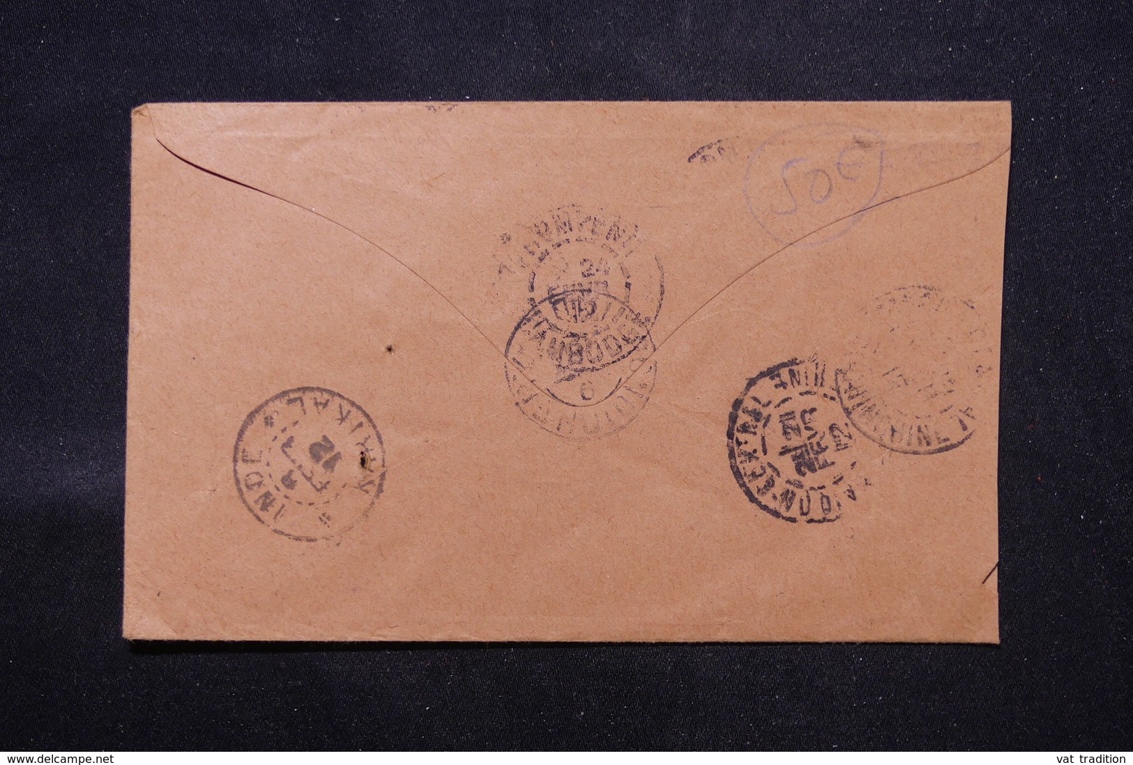 INDE - Enveloppe De Karikal Pour Le Cambodge ( Phong Penh ) En 1912, Affranchissement Groupe - L 59034 - Storia Postale