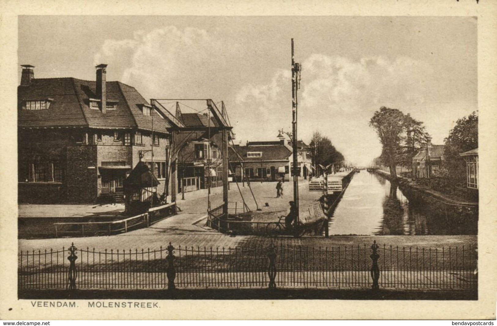 Nederland, VEENDAM, Molenstreek, Ophaalbrug (1934) Ansichtkaart - Veendam