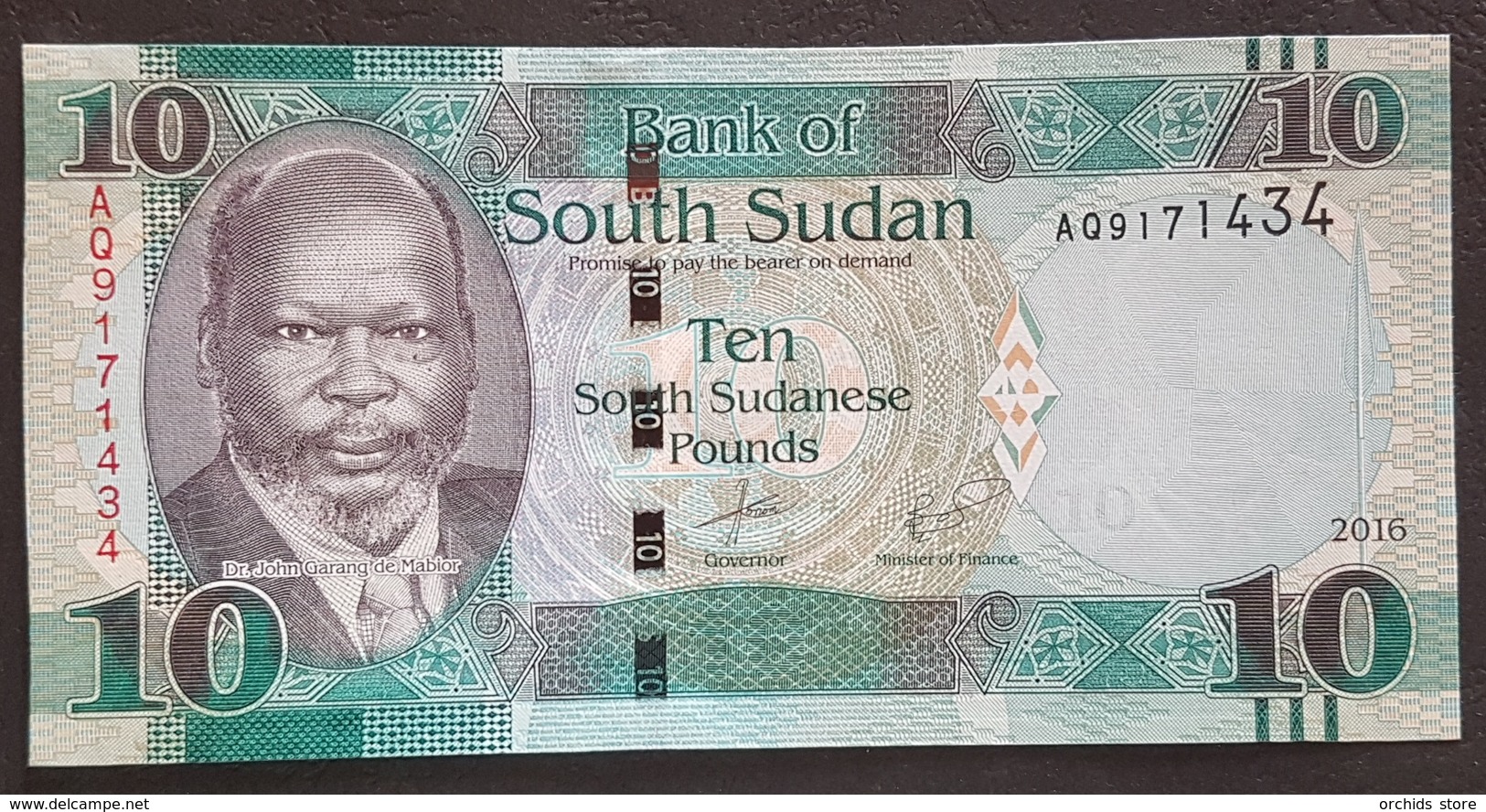 EM0305 - South Sudan 10 Pounds Banknote 2016 UNC P.7c - South Sudan