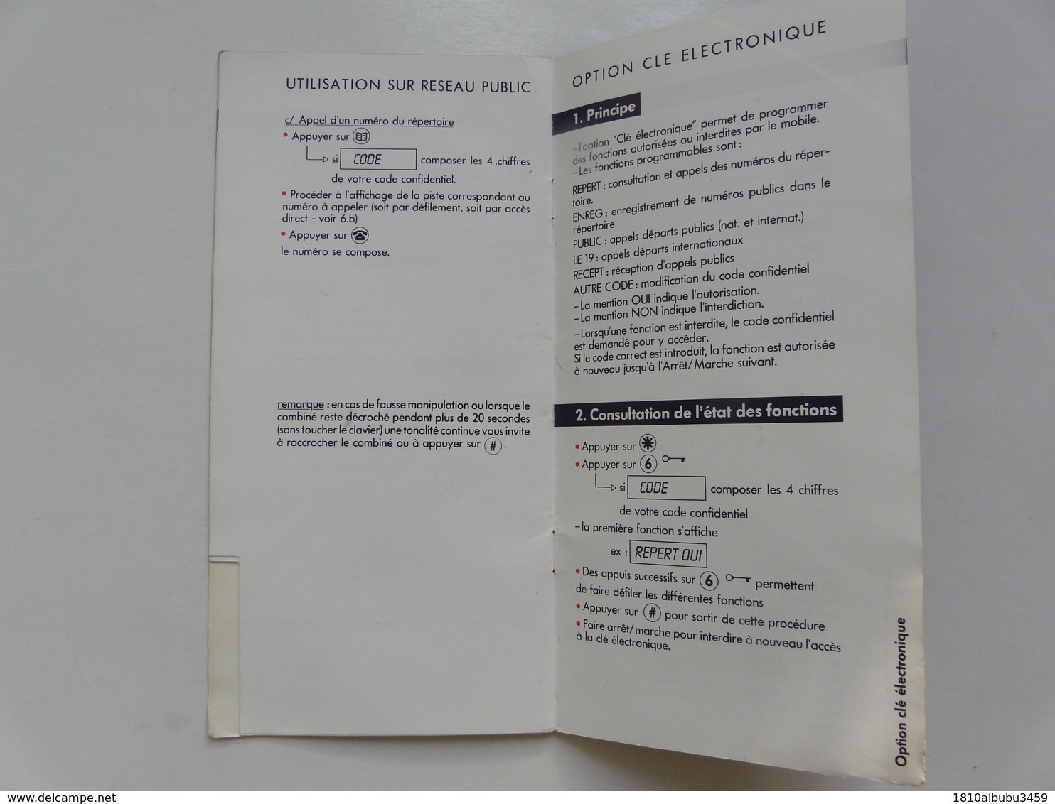 VIEUX PAPIERS - NOTICE D'UTILISATION : MATRACOM 2000 - Téléphone De Voiture - Matériel Et Accessoires