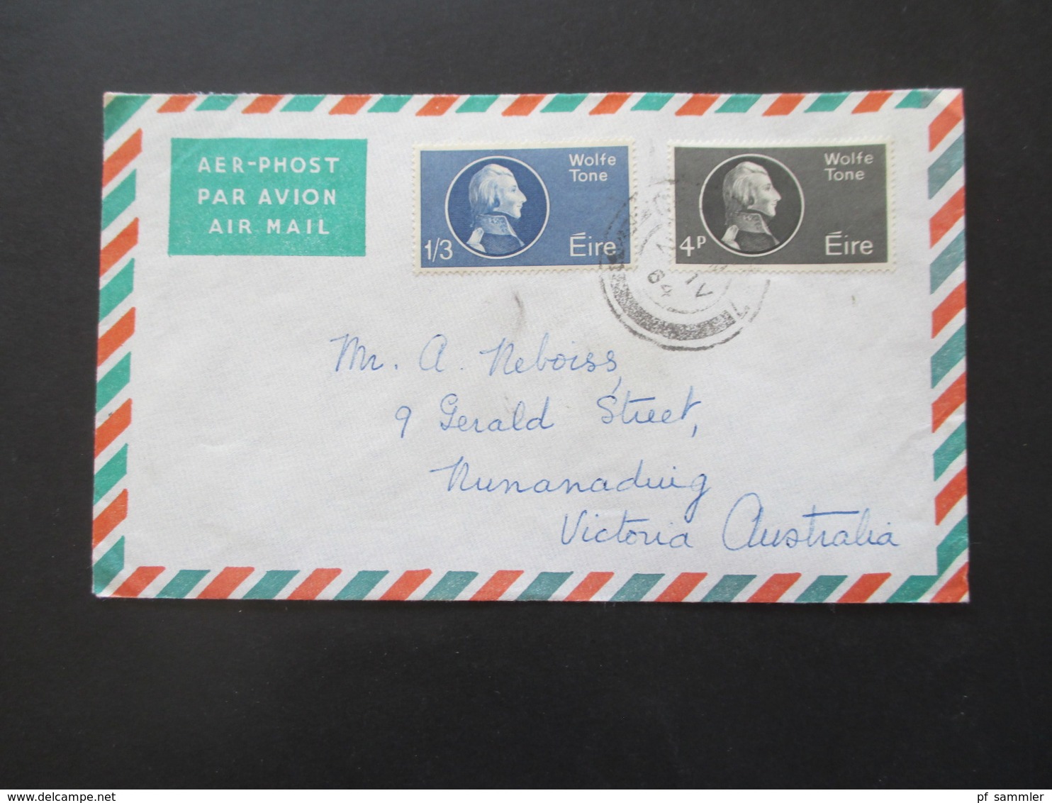 Irland 1964 Nr. 163 / 164 MiF Air Mail / Luftpost Nach Victoria Australien!! Theobald Wolfe Tone - Storia Postale