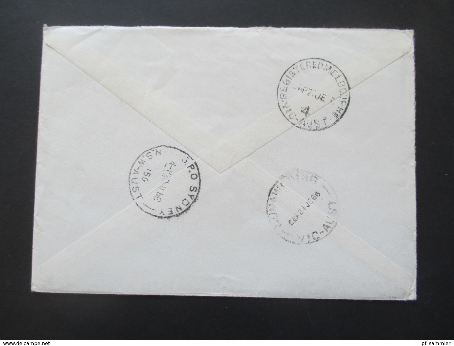 Flypost / Airmail 1966 Einschreiben Stockholm PFA Port Paye Nach Victoria Australien 3 Ank. Stempel Roter K1 R / Reko - Covers & Documents