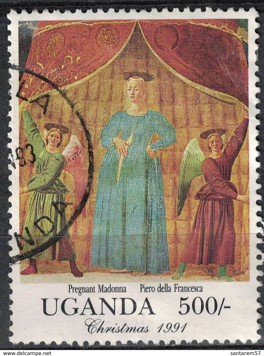 Ouganda 1992 Oblitéré Used Peinture Pregnant Madonna Del Parto De Piero Della Francesca SU - Oeganda (1962-...)