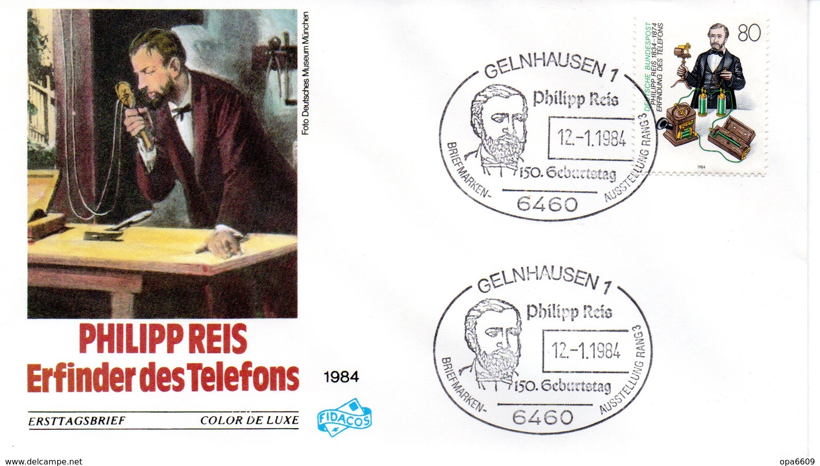 BRD Schmuck-FDC "150.  Geburtstag Von Philipp Reis" Mi. 1198 ESSt 12.1.1984 GELNHAUSEN 1 - Andere & Zonder Classificatie