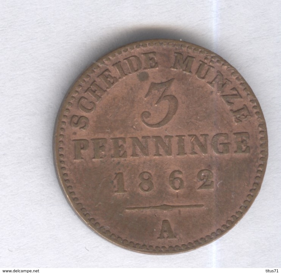 3 Pfennige 1862 A Allemagne Prusse - TTB+ - Andere & Zonder Classificatie