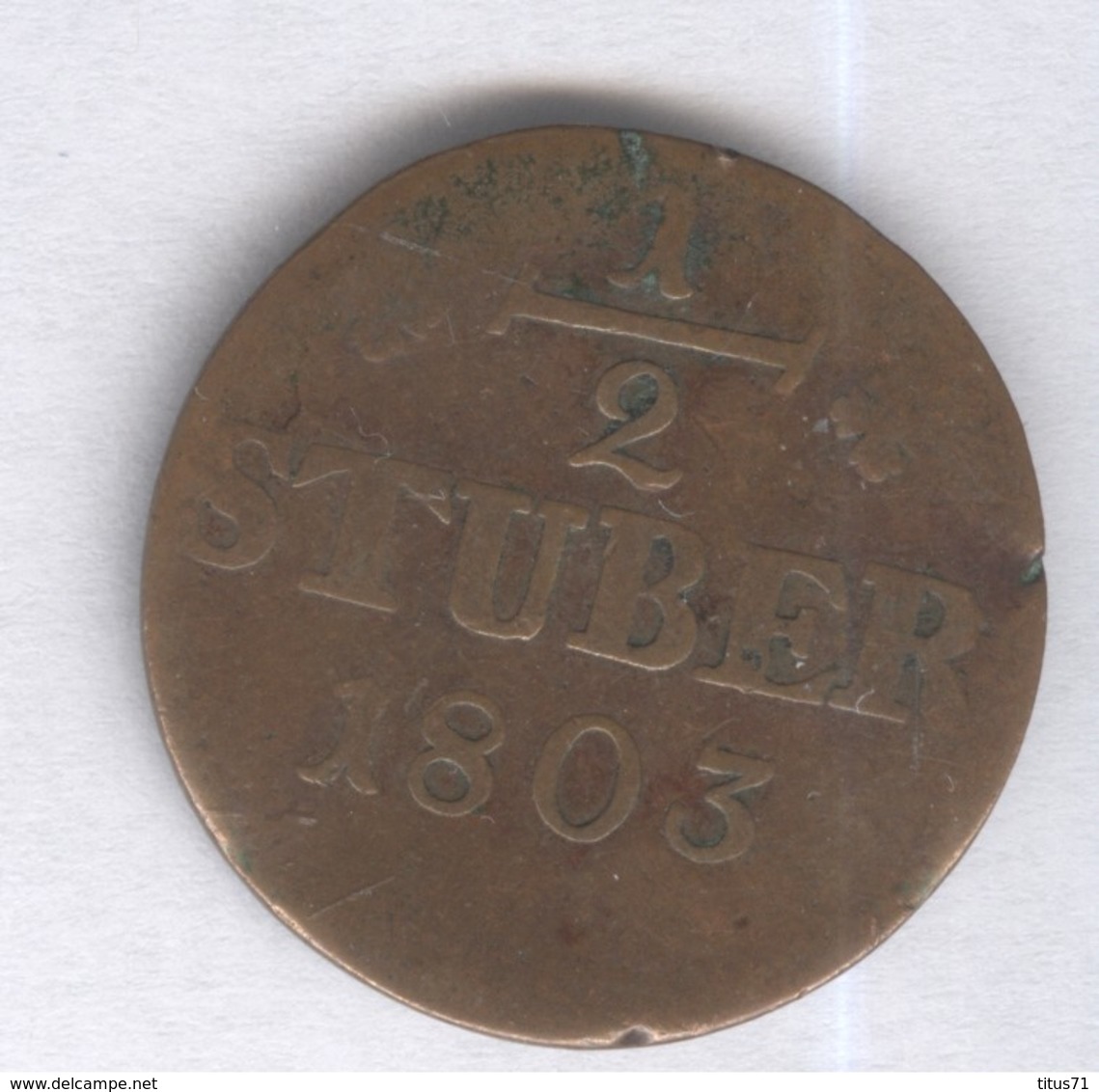 1/2 Stuber Allemagne Duché De Berg 1803 - Piccole Monete & Altre Suddivisioni