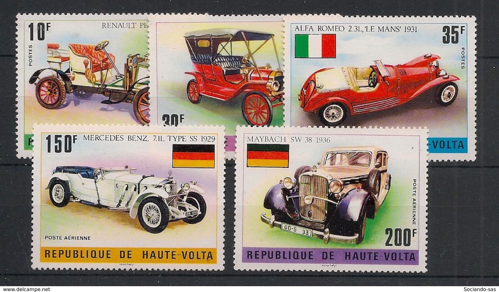 Haute Volta - 1975 - N°Yv. 351 à 353 + PA 186 / 187 - Autos - Neuf Luxe ** / MNH / Postfrisch - Autos