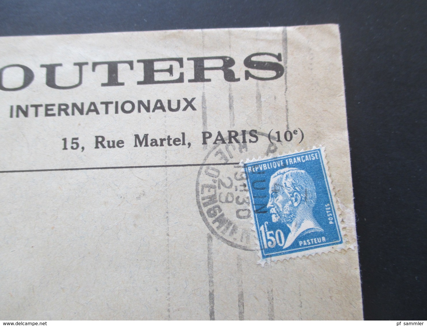 Frankreich 1929 Louis Pasteur Nr. 197 EF Firmenumschlag Ch. Wouters Transports Internationaux Rue Martel Paris - Brieven En Documenten