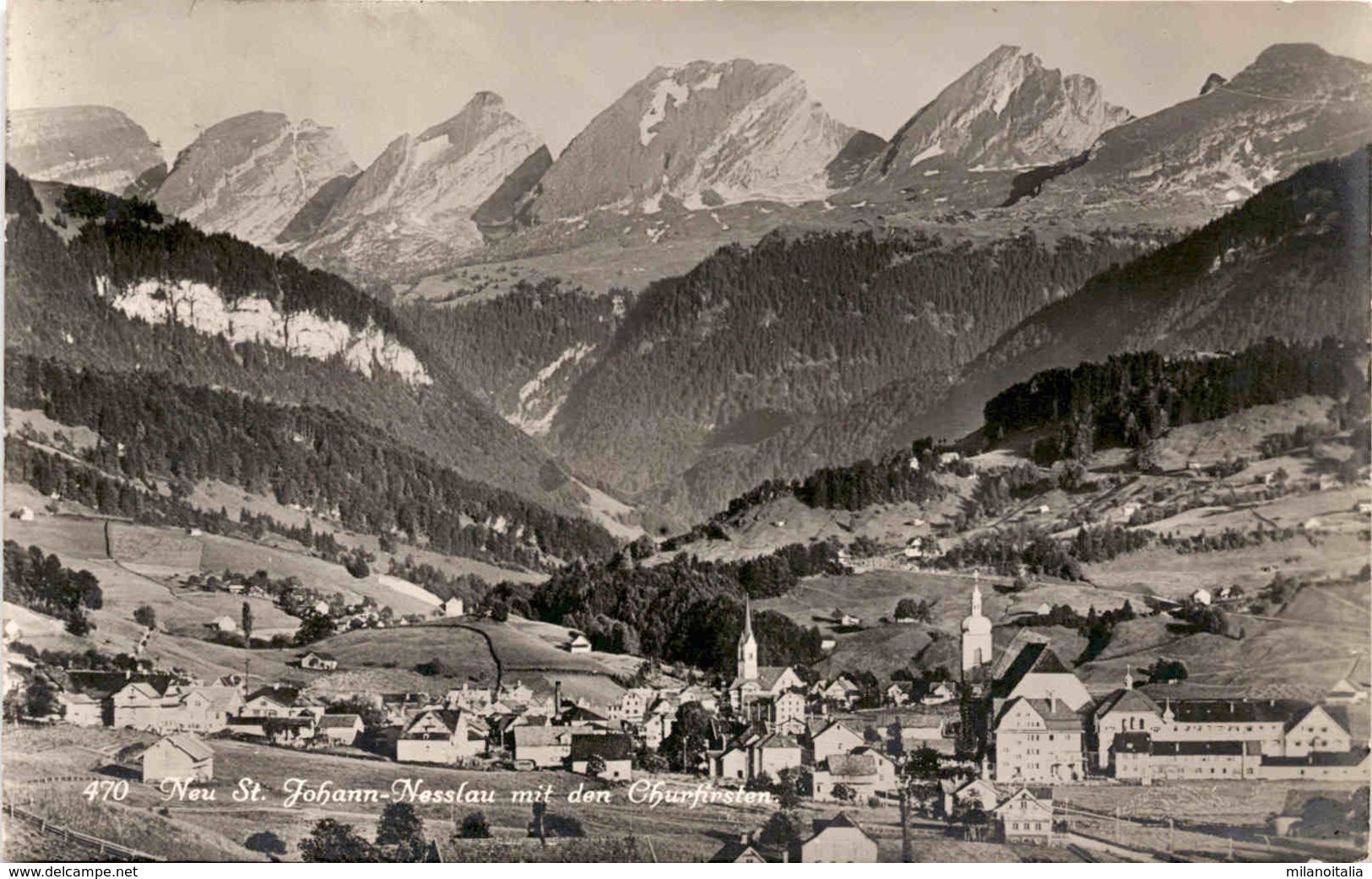 Neu St. Johann - Nesslau Mit Den Churfirsten (470) * 29. 7. 1916 - Nesslau