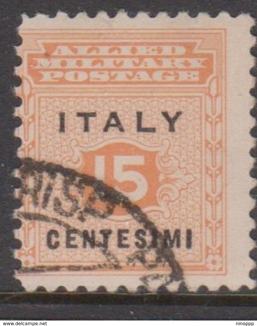 Italy Anglo-American Occupation Of Sicily 1943 Definitive 15c Orange And Black,used - Anglo-american Occ.: Sicily