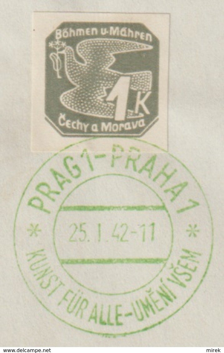 46/ Bohemia & Moravia - Commemorative Stamp (Sonderstempel) - PR 82, 25.I.42 - Lettres & Documents