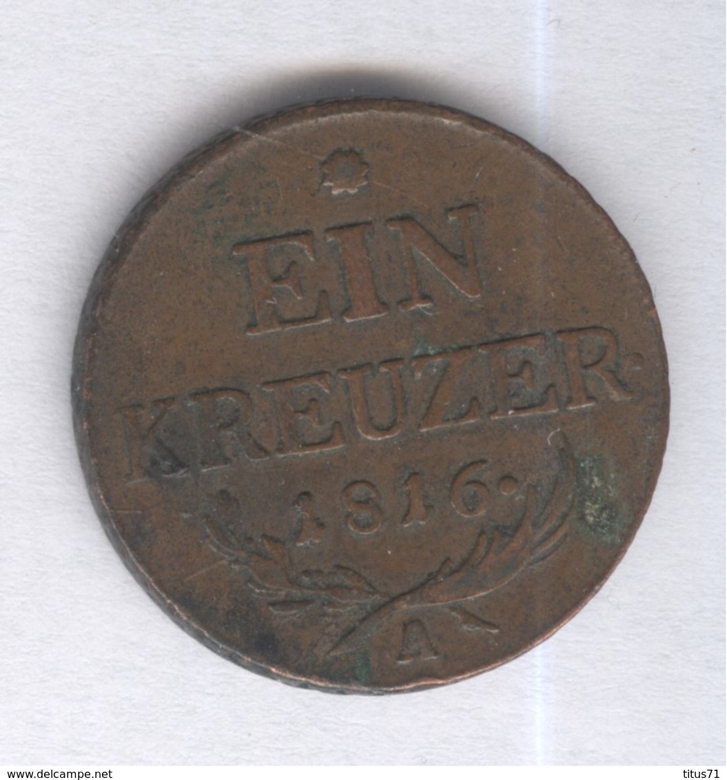 1 Kreuzer Autriche 1816 A TTB+ - Autriche