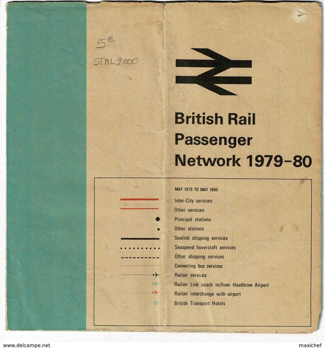 Dépliant En 24 Volets (recto-verso) British Rail Passenger Network May 1979 To May 1980 - Europe
