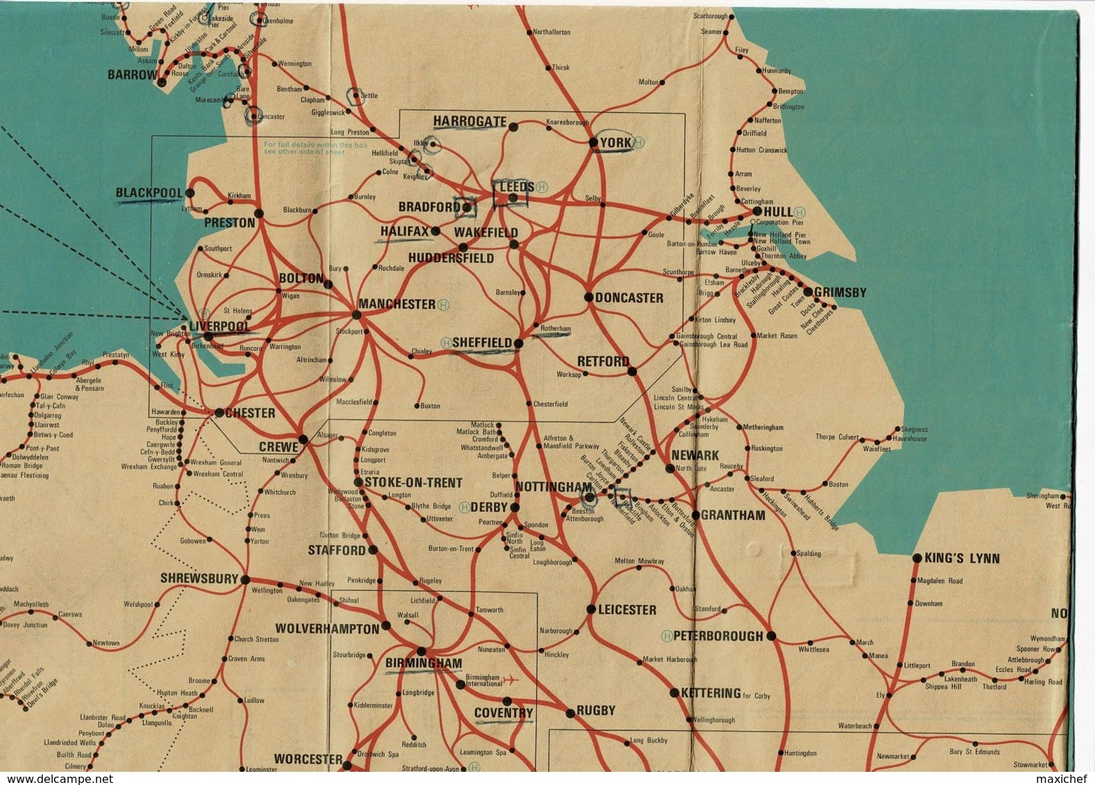 Dépliant En 24 Volets (recto-verso) British Rail Passenger Network May 1979 To May 1980 - Europe