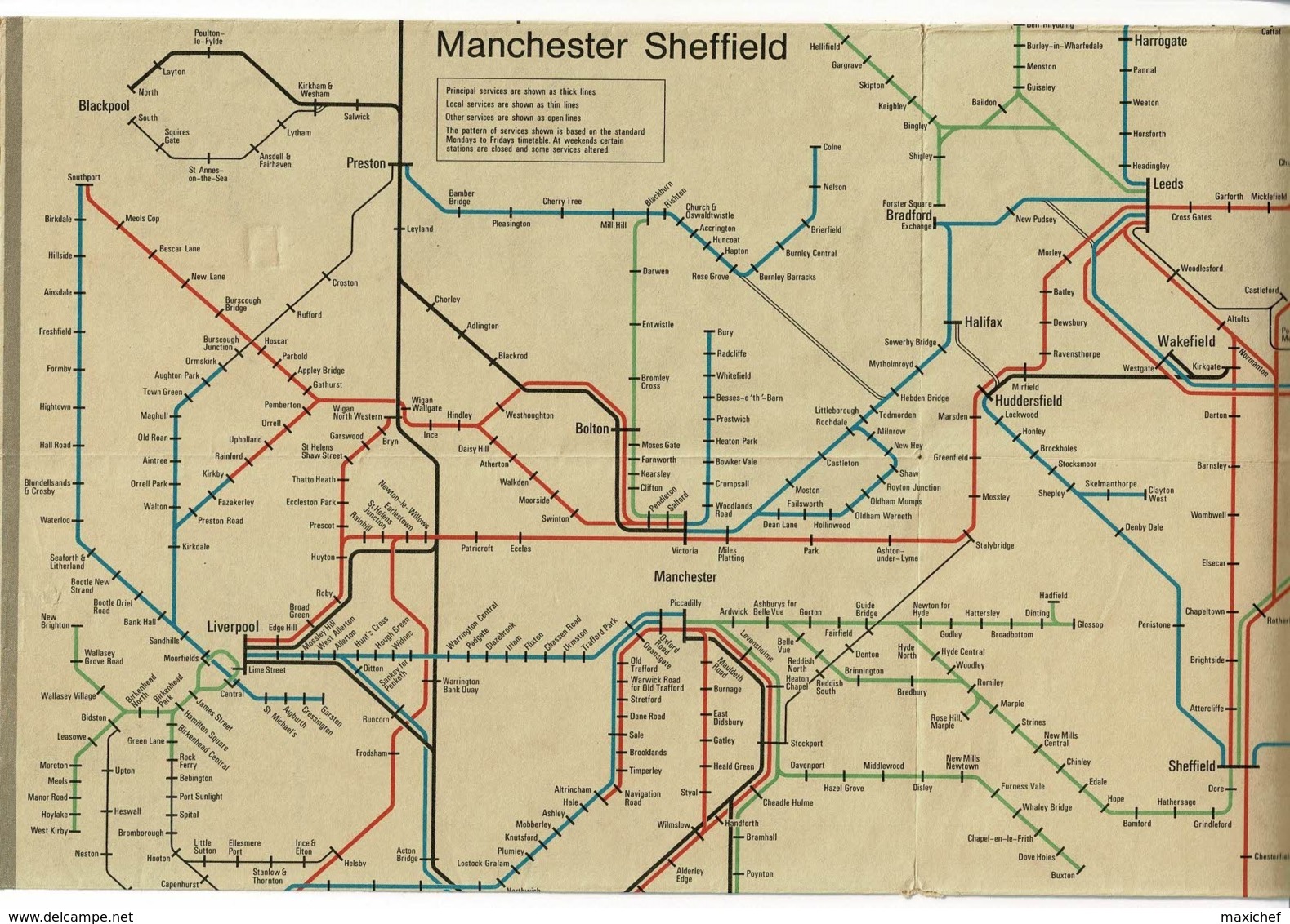 Dépliant en 24 volets (recto-verso) British Rail Passenger Network May 1979 to May 1980