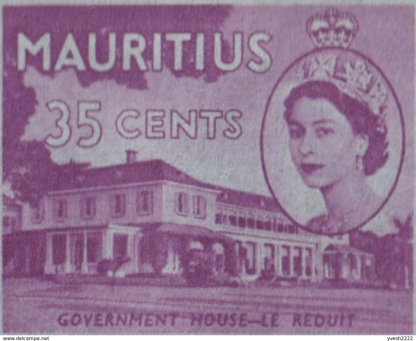 Maurice / Mauritius 1956. Aérogramme Elizabeth II. Le Château Du Réduit, Siège De La Présidence. 2 Lignes D'inscriptions - Châteaux