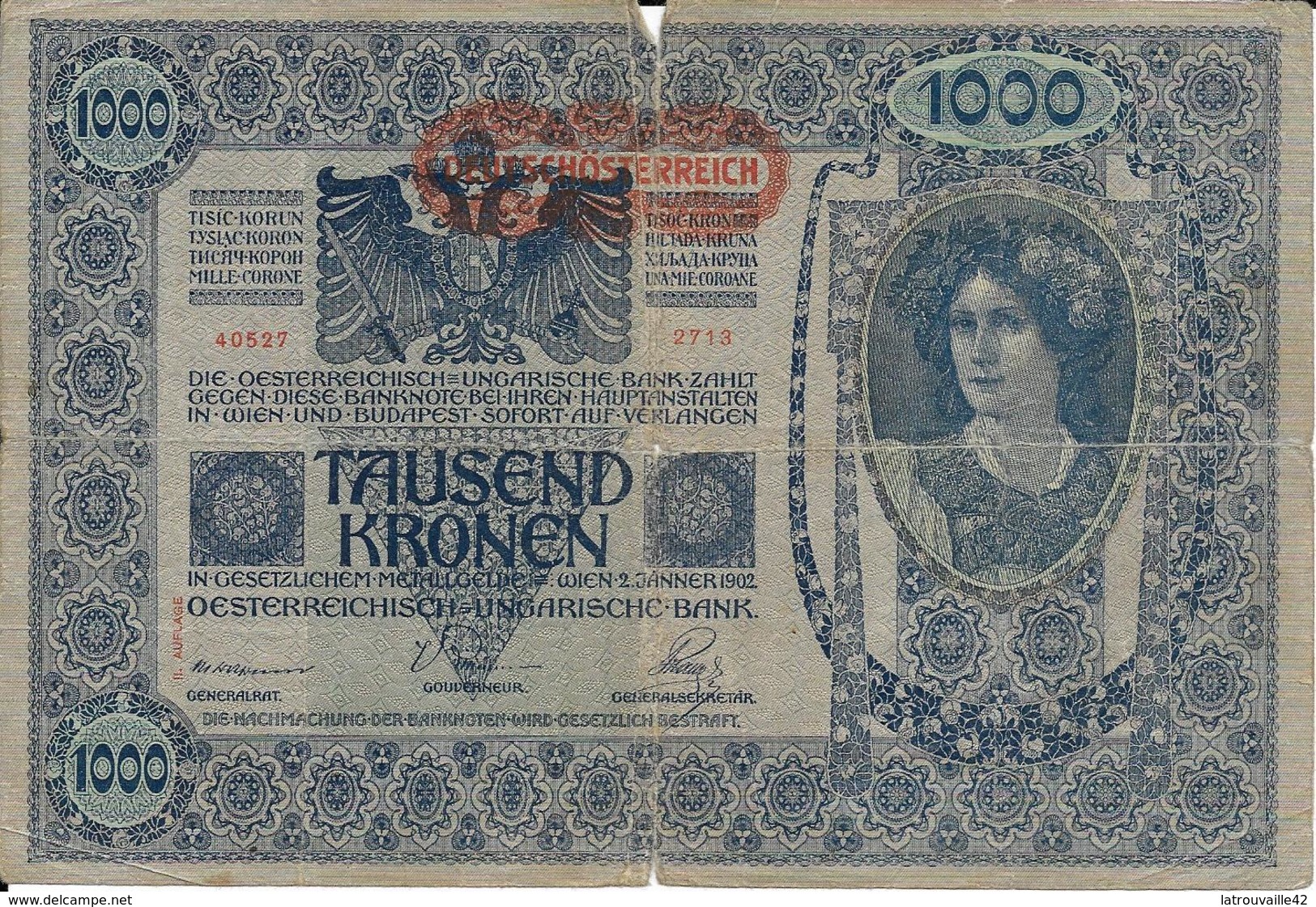 Billet De 1000 Marks Autriche Hongrie 02/01/1902 - Other - Europe