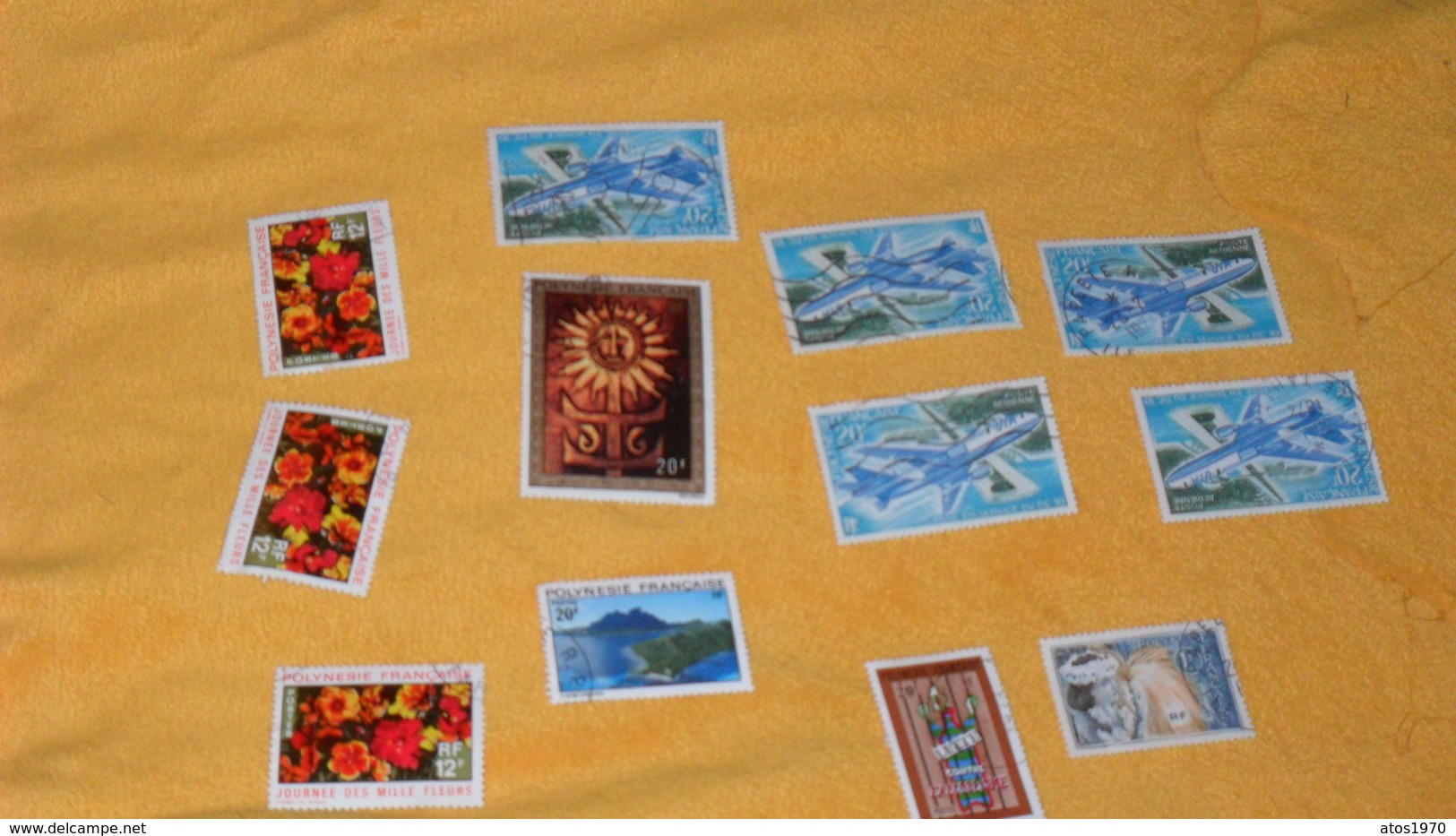 PETIT LOT DE 12 TIMBRES OBLITERES AVEC MULTIPLES POLYNESIE FRANCAISE..A DECOUVRIR - Colecciones & Series