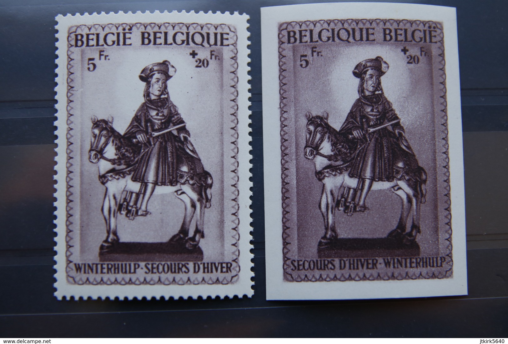 Série Secours D'hiver N°4 (dentelé Et Non Dentelé), (COB/OBP 592a/592b MNH**) 1942. - Unused Stamps