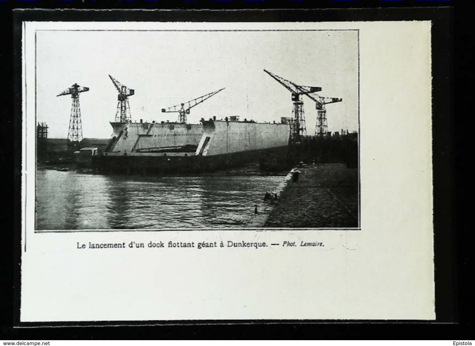 DUNKERQUE -  Lancement D'un Dock Flottant - Coupure De Presse (encadré Photo) De 1931 - Arbeitsbeschaffung