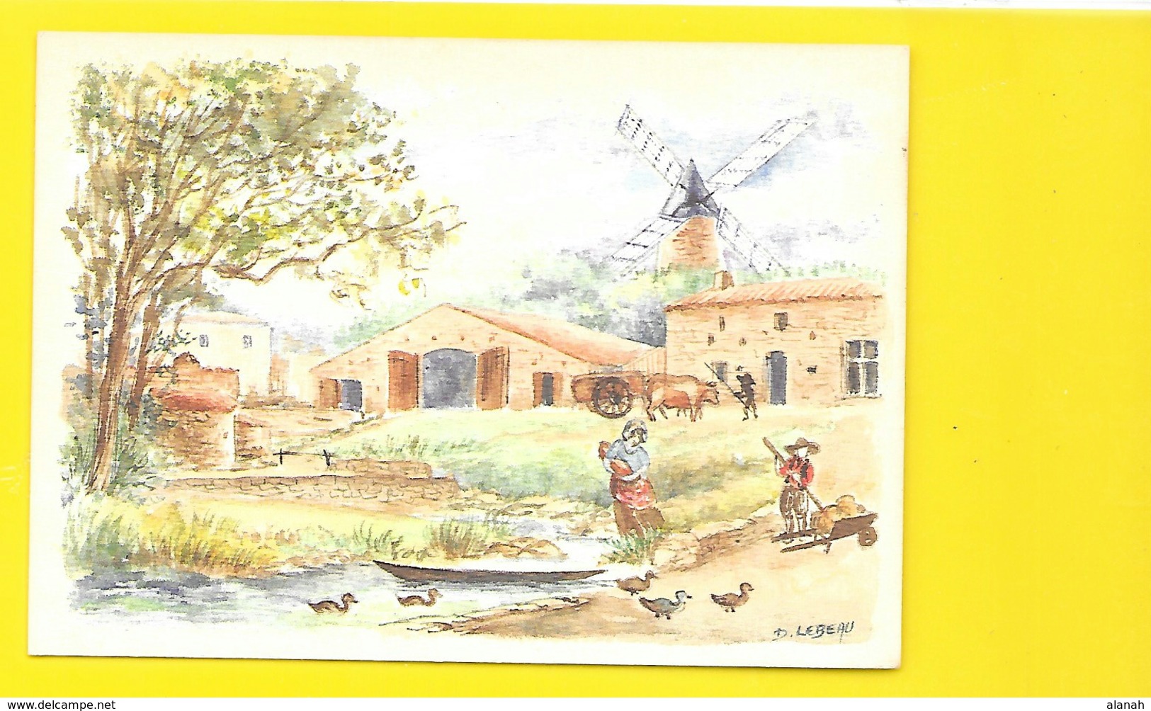 Le PUY Du FOU Rare Aquarelle De D. Lebeau (Ouranos) Vendée (85) - Altri & Non Classificati