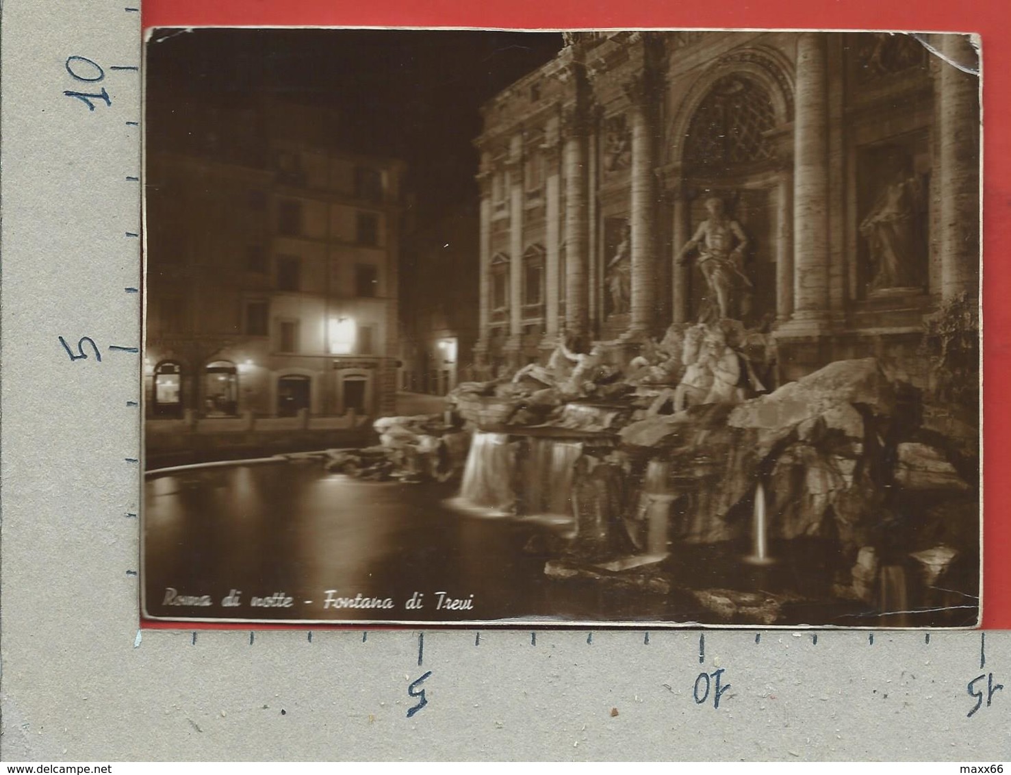 CARTOLINA VG ITALIA - ROMA Di Notte - Fontana Di Trevi - 10 X 15 - 1941 - Fontana Di Trevi
