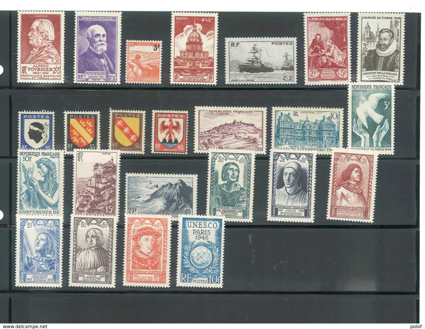 Année Complète 1946 - 24 Timbres Neufs Sans Charnières Ni Traces -  Yvert 748 à 771 - 1940-1949