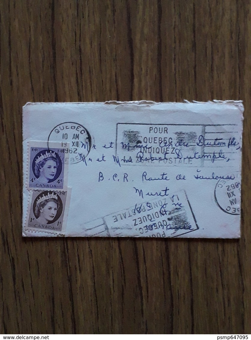Enveloppe Timbrée Avec Carte Du Canada Charlesbourg Du 19 Decembre 1962 - Covers & Documents